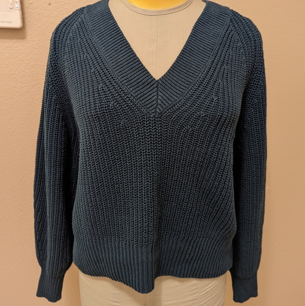 A new day cable knit sweater, size S, Dark teal